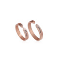 wholesale Sterling Silver Plated Rose Gold Two Small Innocent Matching Couple Rings Men's and Women's Matte Finish Valentine's Day Gift-0-4