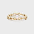 wholesale 9K gold minimalist Japanese-style gentle hollow-out irregular plain ring, the 25th-anniversary spring new collection by Yili-0-1