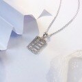 wholesale Pure Silver Korean-style Fashion Small Abacus Necklace for Women, Versatile Niche Design High-end Minimalist Plain Silver Collarbone Chain Wholesale-0-2