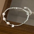 wholesale S925 Sterling Silver Butterfly Freshwater Pearl Bracelet for Women, Fashionable Sweet Design with a High-End Sense and Versatile Style-0-0