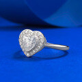 wholesale S925 Silver 6*6mm Heart-Shaped White Diamond Ring for Women,Ins-0-1
