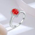 wholesale S925 Sterling Silver 15ct Gemstone Ring for Women with High-End Feel, 6*8 Ice Flower Cut-0-2
