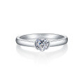 wholesale S925 Sterling Silver Small Fresh Heart-Shaped Moissanite Ring for Women Cross-Border 05ct Diamond Ring Love Heart Ring-0-1