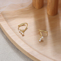 wholesale S925 Sterling Silver Cloud-Pull Jewelry, Three-Dimensional Surround Natural Freshwater Pearl Earrings, Korean Fashion Versatile-3mm baroque pearls 925 silver