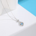 wholesale S925 Silver Korean Version Water Drop Moving Pendant Necklace for Women, Minimalist Design Collarbone Chain, Cross-Border New Arrival-0-1