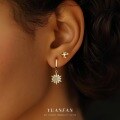 wholesale S925 Sterling Silver Opal Starry Twinkle Micro-Inlaid Earrings, French Style Luxury Women's Ear Studs-0-0