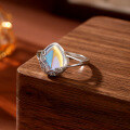 wholesale S925 Sterling Silver Cross-Border Hit Drop-Shaped Moonstone Ring for Women,-0-3