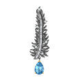 wholesale S925 silver feather design natural gemstone brooch with garnet, convertible to pendant-0-7