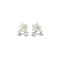 wholesale S925 Sterling Silver Diamond Flower Stud Earrings Women's Japanese Korean Minimalist Forest Style Mini Floral Earrings G3427-0-4