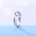 wholesale S925 silver Korean minimalist creative open-ring couple rings, fashionable unisex silver jewelry wholesale-0-2