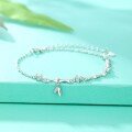 wholesale 925 Sterling Silver Wisteria Flower Bracelet for Women, Summer Luxury Diamond-Accented Small High-End Hand Jewelry, Couple's Gift for Girlfriend-0-26