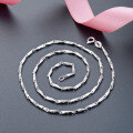 wholesale S925 Sterling Silver Cross-Border Accessory Fashionable and Elegant Popular Collarbone Necklace with Round Wire Melon Seed (Oblique Cut) Chain-0-2