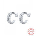 wholesale S925 Sterling Silver Fashion Croissant C-shaped Hoop Earrings, Cross-border Bestseller, Trendy INS Style-0-4