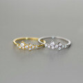 wholesale S925 Sterling Silver Exquisite Minimalist Advanced Niche Irregular Diamond-Inlaid Starry Dots Ring R02290-0-2