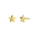 wholesale S925 Sterling Silver Ear Studs In Stock Wholesale, Plain Five-pointed Star With Dangling Ear Pin, Color-plated Real Gold, Star-shaped Foreign Trade Earrings-0-0