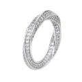 wholesale S925 rhodium-plated heavy work design Enzela pure silver ring with curved pave setting and zircon-0-4