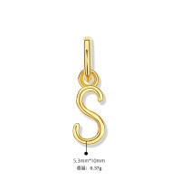 wholesale 925 Sterling Silver Irregular English Letter Pendant Ins Necklace For Women-S-Single Pendant/Gold