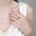 S925 Sterling Silver Moissanite Ring with Heart Lace Hollow Design-0-2