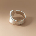 wholesale 925 Sterling Silver Irregular Brushed Wide Band Ring Ins Hip-Hop Hong Kong Style Niche Open-End Design Ring R00742-0-4