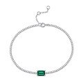 wholesale S925 Sterling Silver 15ct 6*8mm Rectangular Cultured Zambian-Color Cultured Emerald Necklace Light Luxury Four-Piece Set-0-12