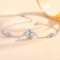 wholesale S925 Sterling Silver Maker's Love at First Sight Bracelet for Women, Rose Flower Korean Style Minimalist Personalized Jewelry Valentine's Day Birthday Gift-0-1