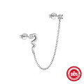 wholesale 925 Sterling Silver New Style Fringe Chain Colorful Crystal Snake Earrings-0-4