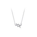 wholesale S925 Sterling Silver Summer Inlaid Diamond Four-Point Star Necklace, Korean Style Women's Simple Collarbone Chain D8522-0-4