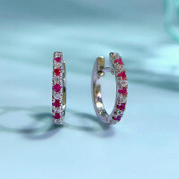 wholesale S925 Sterling Silver New Green and Blue Diamond European and American Light Luxury Ear Clasp Cross-Border Ins Style Earring Design-E223 Blue Diamond 925 Silver