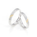 wholesale S925 Sterling Silver Yaxi Glacier Glow Couple Rings Minimalist Two-Tone Trendy Matching Bands Niche High-End Sense Qixi Festival-0-4