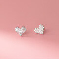 wholesale S925 Sterling Silver Fresh and Sweet Ins Style Niche Design Exquisite Full Diamond Heart Earrings M06619-0-2