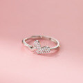 wholesale S925 Sterling Silver Fresh and Sweet Ins-Style Niche Design Exquisite Diamond-Inlaid Heart Ring R02724-0-1