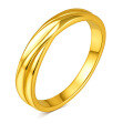 wholesale S925 Gold-plated Couple Rings with Stackable Circle Design, Minimalist Unisex Style, Popular for Men and Women-0-5