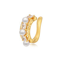 wholesale 925 Silver Irregular Row of Diamonds Ear Clips for Non-Pierced Women, Autumn New Design Sensation Earrings, Minimalist C-Shaped Ear Cuffs-Irregular row of diamond earrings (single copper plated with gold)