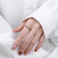 wholesale S925 Sterling Silver Korean Style Ins Creative Möbius Ring Minimalist Versatile Open Finger Ring-0-3
