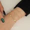 wholesale S925 Sterling Silver Geometric Star Accented with Crystals Women's Bracelet, French-inspired Minimalist Design-0-2