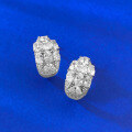 wholesale S925 silver three-row oval zircon stud earrings with European and American retro and personalized design-0-3