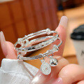 wholesale 9999 Pure Silver Auspicious Healthy Baby Bracelet Anklet Engravable for Full Moon Birthday and First Birthday Gifts-0-36