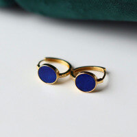 wholesale S925 Sterling Silver Natural Lapis Lazuli Ear Clasps for Women, Afghan Imperial Lapis, Minimalist and High-End Lapis Earrings-Lapis lazuli earrings