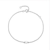 wholesale 925 Sterling Silver Everyday Pearl Bracelet, Trendy Ins Style Women's Jewelry, Hot-selling In Europe And America-Platinum 925 silver