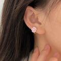 wholesale S925 Sterling Silver Korean-style Cherry Blossom Ear Clips for Women, Small and Unique Forest-inspired Ins-style Simple and Elegant Earrings-0-3