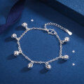 wholesale S925 Silver Korean-style Bracelet for Women, Bell Star Smiley Face Bracelet, Simple Bohemian Personality Trend Bracelet-0-2