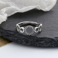 wholesale S925 sterling silver pig nose/individual interlocking circle ring trendy fashionable niche index finger ring-0-3