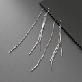 wholesale S925 Sterling Silver Long Tassel Snake Bone Earrings, Minimalist Style, Elegant and Simple, Anti-Loss Earrings M03133-0-3