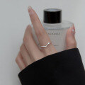 wholesale 925 Sterling Silver V-shape Shining Zircon Ring For Women-0-2