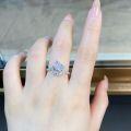 wholesale S925 Pure Silver Ice Flower Cut Ring for Women with 2-Carat High Carbon Diamond in Irregular Shape, Cross-Border Direct from Manufacturer-0-3