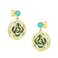 wholesale 925 Silver Bfirst Cultural and Creative Design Malachite Accessories New Chinese-style Earrings for Women High-end Turquoise Earrings-0-4