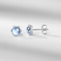 wholesale S925 sterling silver gold-plated new simple and fashionable small flower natural topaz earrings, women's niche earrings wholesale-0-2