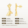 925 Silver Gold Plated Moissanite Small Dress Earrings with Bow-0-7