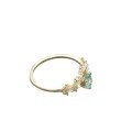 wholesale 925 silver plated with 14K gold Japanese retro lightweight luxury Baroque-style tranquil apatite white zircon ring-0-4