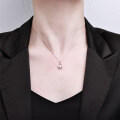 Sterling Silver Moissanite Teardrop Necklace, Minimalist and Versatile-0-1